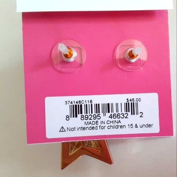 Betsey Johnson Celestial Star Statement Crystal Drop Earrings New - Picture 4 of 4